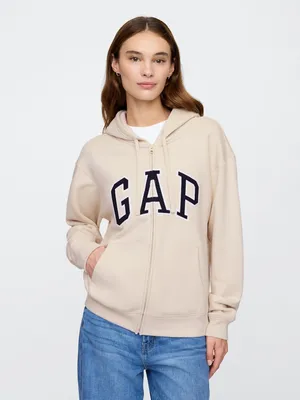 Produktbild von GAP Logo Fleece Sweatshirt mit Kapuze, Reißverschluss, Tasche und Rippbündchen, Größe M