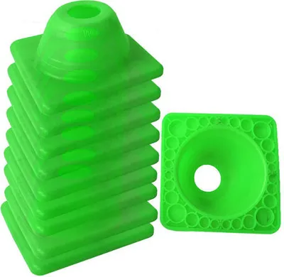 Produktbild von 10 Fahrschul Pylonen Fahrtraining Kegel Motorrad nur 4,5 cm Hoch - grün