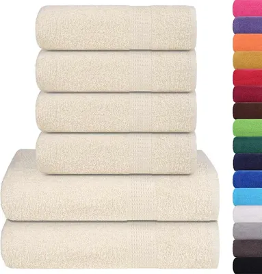 Produktbild von vidaXL 6-tlg. Handtuch-Set FROGN Creme 360 g/m²