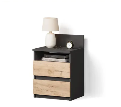 Immagine prodotto di Comodino camera da letto Livinity Roya Antracite/Rovere dorato 39.6 x 59.1 cm, Model 62489