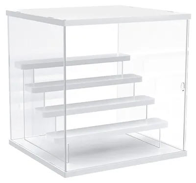 Produktbild von Omgoods – Transparente Acryl-Ausstellungsbox mit Standfuß für Figuren – 4 Ebenen