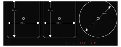 Immagine prodotto di Piano cottura a induzione da 100 cm con 4 fuochi, 7400 w, nero Novy 1767