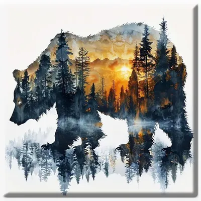 Produktbild von 5D Diamant Painting Set für Erwachsene, 30x30cm, Waldglockenbär, DIY Mosaik Bastelset