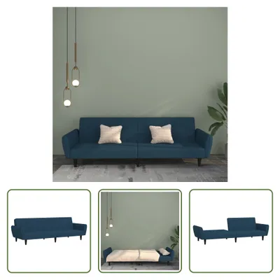 Produktbild von The Living Store Schlafsofa 2-Sitzer Blau Samt
