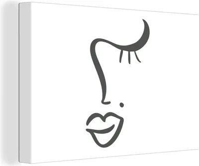 Zdjęcie produktu dla OneMillionCanvasses® - Obrazy na płótnie - 140x90 cm, Twarz - Abstrakcja - Czarny - Biały, Dekoracja ścienna - Zdjęcie na płótnie - Obraz na drewnianej ramie