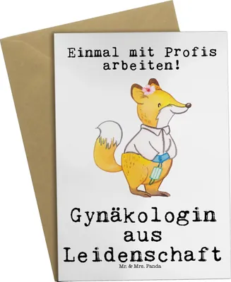 Produktbild von Mr. & Mrs. Panda Grußkarte Gynäkologin Leidenschaft - Weiß - Geschenk, vatertagskarte, einladungskarten, weihnachtskarten, Frauenarzt nach Geburt, Witzig, dankeskarten