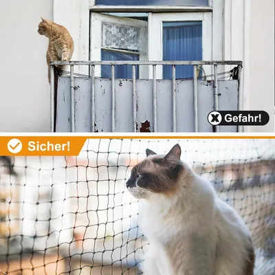 Produktbild von Katzennetz Balkon - KatzenSchutznetz - Balkon Netz - Balkonnetz - Katzengewebe - Katzennetz für Balkon