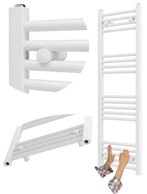 Produktbild von Granitan - Badheizkörper - Handtuchtrockner - 40x120 cm - Weiß - Handtuchwärmer - BRENO