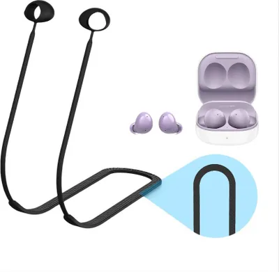 Obrázek produktu pro INF Silikonový šňůrka na krk pro Samsung Galaxy Buds 2 černá 39cm Černá