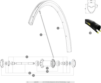 Produktbild von Mavic Aksium Elite Ust/ksyrium Ust 2019 Front/rear Speiche 10 Einheiten Schwarz 282 mm Schwarz 282 mm