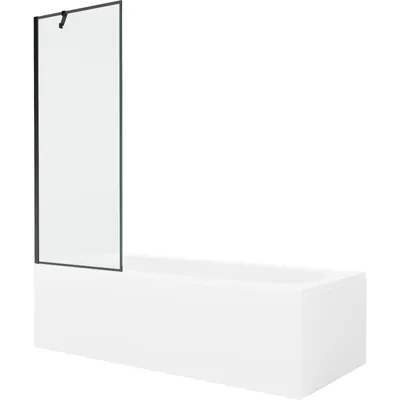 Obrázek produktu pro Mexen Vega obdélníková vana 150 x 70 cm s pláštěm 1-křídlovou zástěnou 70 cm, Černý vzor - 550115070X9507007070