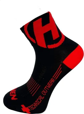 Produktbild von HAVEN Klassische Fahrradsocken - LITE SILVER NEO 2PAK - Schwarz/Rot 34-36