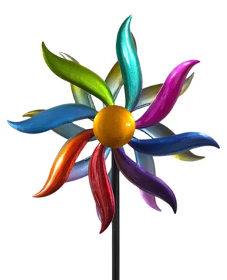 Windmolen für Garten, Metall, bunt, Ø 24 cm, 110 cm, mit Erdspieß