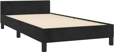 Produktbild von vidaXL Bettgestell mit Kopfteil ohne Matratze Schwarz 90x200 cm Samt