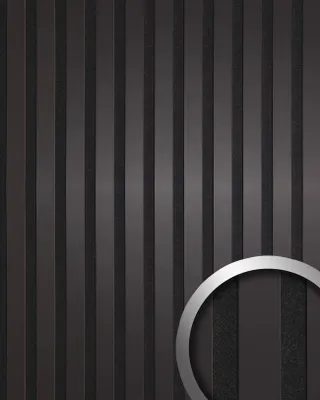 Obrázek produktu pro Obkladová deska WallFace 31129, barva antracit, design s lamelami, zrcadlový povrch, 1,68 m²