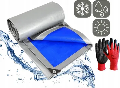 Produktbild von Ekspand | Planenfolie 10x12 m - Silber-Blau - Witterungsbeständig - UV-Schutz - Stark und Langlebig