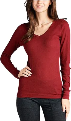 Produktbild von Hochwertiges Damen Thermofleece, Thermo Shirt, Wärmeshirt, Rot - M/L