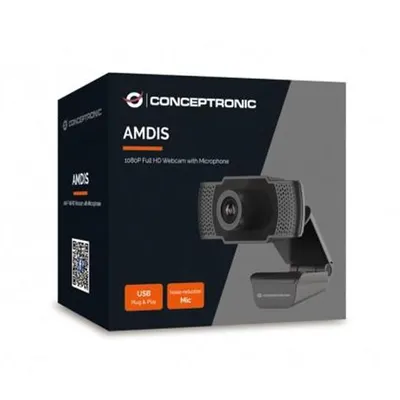 Image de Conceptronic AMDIS01B - Caméra Web - couleur - 2 MP - 1920 x 1080 - 1080p - audio - USB 2.0 - MJPEG, H.264, YUV