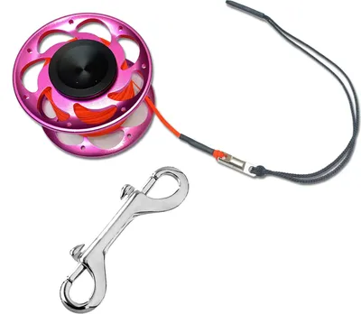 Produktbild von Riff 30m Reel aus Aluminium mit Doppelkarabiner, Farbe:pink/rosa