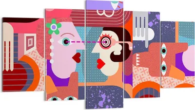 Produktbild von Bild auf Leinwand - Leinwandbild - Abstraktion modern - 160x85cm - Wand Bild - Wanddeko - Leinwanddruck - Bilder - Kunstdruck - Wanddekoration - Leinwand bilder - Wandkunst - EA160x85-3984