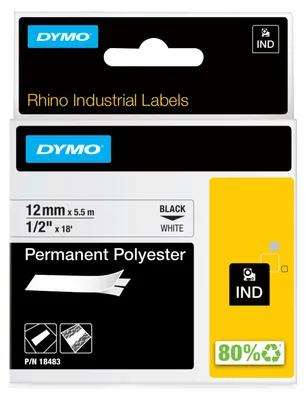 Obrázek produktu pro 18483 Dymo Id1 12Mm Schwarz-Weiss