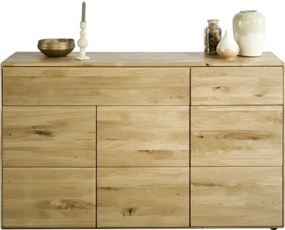 Produktbild von Sideboard >KM-0662< 3 Türen, 2 Schübe, 2 Böden, Wildeiche massiv - 149x89x40cm (BxHxT)