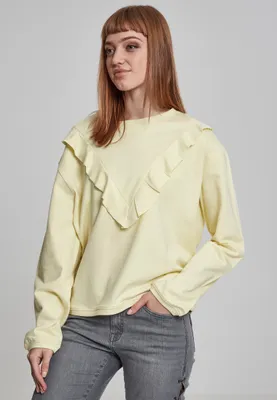 Produktbild von Urban Classics Damen Pullover Ladies Terry Volant Crew Powderyellow-XL