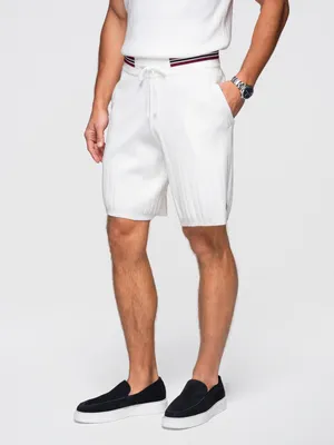 Produktbild von OMBRE Shorts Regular Fit Prążkowane OM-SRCS-0203 white XL