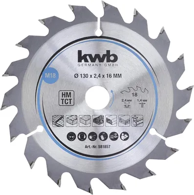 Zdjęcie produktu dla kwb 581857 Hartmetall Kreissägeblatt 130 x 16 mm 1 St. (581857)