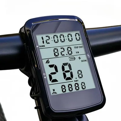 Produktbild von GPS-Fahrradcomputer, kabellos, wasserdicht, 2,4-Zoll-Bildschirm, Tachometer, Kilometerzähler, ANT+, Bluetooth 5.0, für Radsporttraining und Navigation