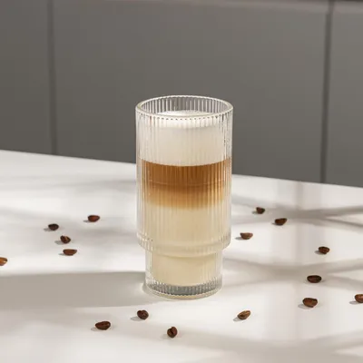 Image de Verre à latte macchiato rainuré CHiATO, 480 ml