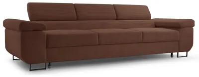 Produktbild von Selsey Capurso – Schlafsofa mit verstellbaren Kopfstützen und Stauraum, Cord, Rostbraun