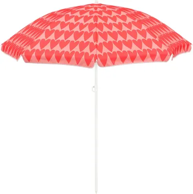 Image de Mica Decorations Parapluie de plage en forme de coeur - H180 x Ø160 cm - Rose