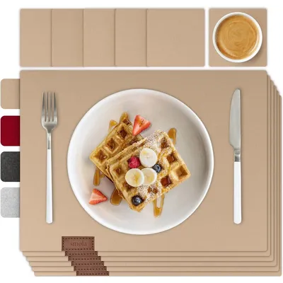 Produktbild von 12-teiliges Filz-Tischset mit Untersetzern und Platzdeckchen