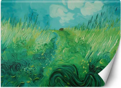 Produktbild von Vlies fototapete Feld mit grünem Weizen - V. van Gogh 100x70 cm Feeby Bunt inkl. Kleber einfache Montage