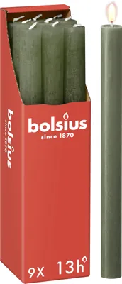 Immagine prodotto di Candela da sera Bolsius Rustic Fresh Olive 27 cm - 9 pezzi