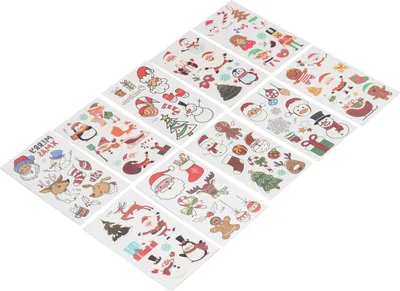 Produktbild von 10Pcs Weihnachten Tattoo Aufkleber leuchtende wasserdicht temporäre Gesicht lustige Dekoration