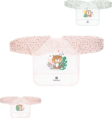 Produktbild von Kikkaboo Babylatz Savanna langarm mit Krümelfänger, wasserdicht, Selbstverschluss pink