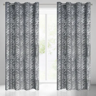 Produktbild von Vorhang SARA stahl silber  140x250 cm  Ösen Ösenvorhang
