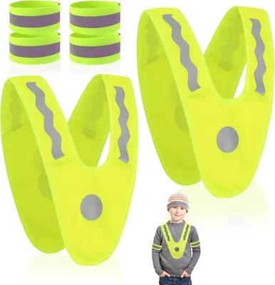 Produktbild von Reflektierende Westen für Kinder, 2-teiliges Set, 4 Reflektierende Bänder, Hohe Sichtbarkeit, 39 cm