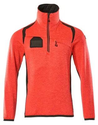 Produktbild von MASCOT® Fleecepullover mit kurzem Reißverschluss Microfleecejacke Größe M, hi-vis rot/dunkelanthrazit | Packung (1 Stück)