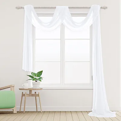 Image de Rideau en voile - Décoration manuelle - Transparent - Rideaux - Voile - Rideau - Décoration - Arche de mariage - Voile - Pour photographie - Mariage - Fête