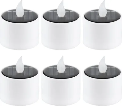 Obrázek produktu pro Balení 6 LED svíček, dekorativní solární vodotěsné elektronické osvětlení domácnosti, žluté