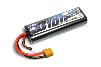 Obrázek produktu pro 3100 - 7.4V - 50C LiPo Car Stickpack Hardcase - XT60 Plug
