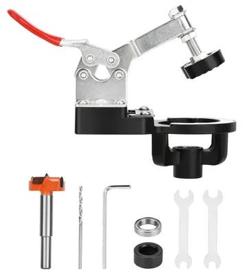 Produktbild von Bohrschablone für verdeckte Scharniere - 35 mm - Schranktüren - Lochführung - Aluminiumlegierung - Holzbearbeitung - 1 Set