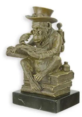 Produktbild von Bronzeskulptur Darwin Affe Steampunk Replikat Retro Design Dekoration