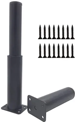 Produktbild von Famanu Möbelbeine Set von 2 - Verstellbare Metallfüße Schwarz