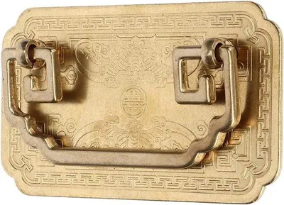 Zdjęcie produktu dla Antyczna klamka w stylu retro, mosiężna, szeroka, do szuflad