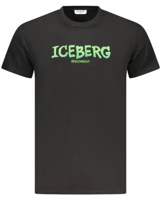 Produktbild von Herren Kurzarm T-Shirt Schwarz mit Vertikal Druck und Rundhals