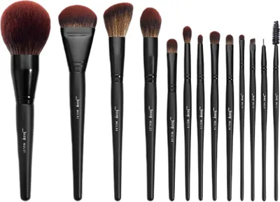 Zdjęcie produktu dla Jessup Makeup Lover Makeup Brush Collection Zestaw pędzli do makijażu Phantom Black, 13 sztuk